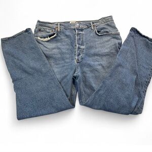 AGOLDE 90s Jeans Women's Riley Crop High Rise Straight Low Stretch Jeans Size 33